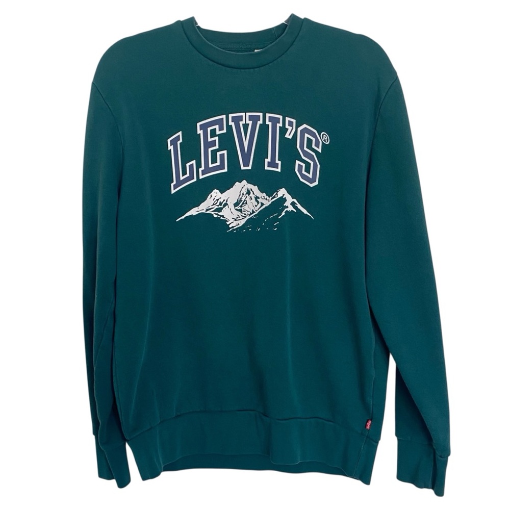 Levi’s Mountain Graphic Crewneck Sweatshirt Men’s Medium Forest Green